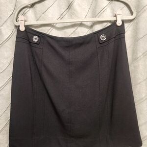 White House Black Market Black Slight A-Line Mini Skirt, Size 8